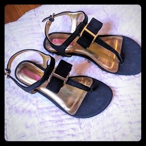 Black Isaac Mizrahi Sandal with Bow Detail